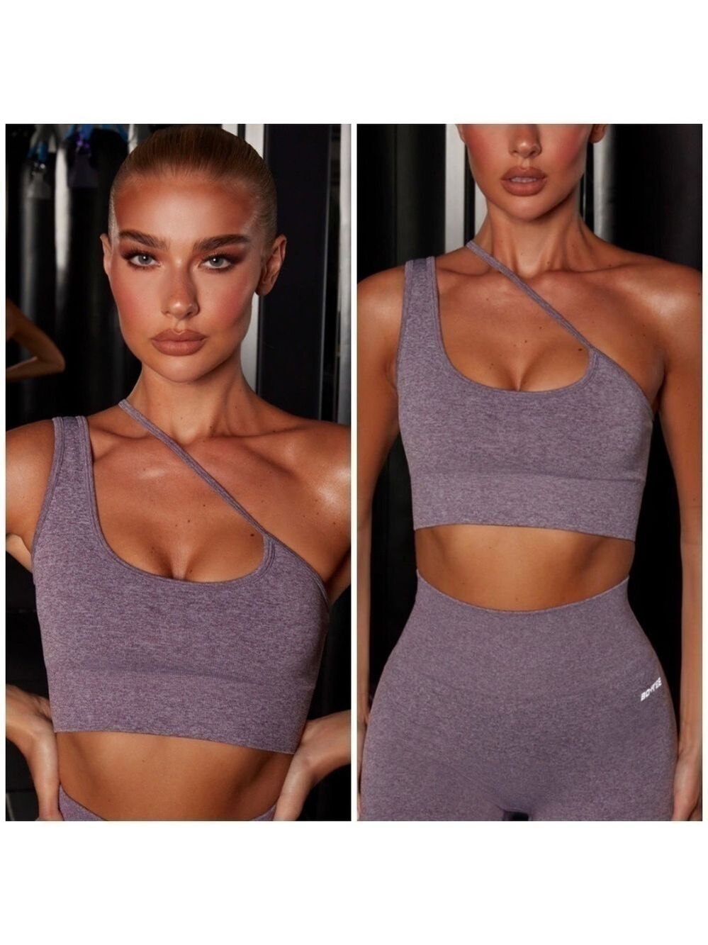 BO and Tee Strive Seamless Asymmetric Crop Top in Purple